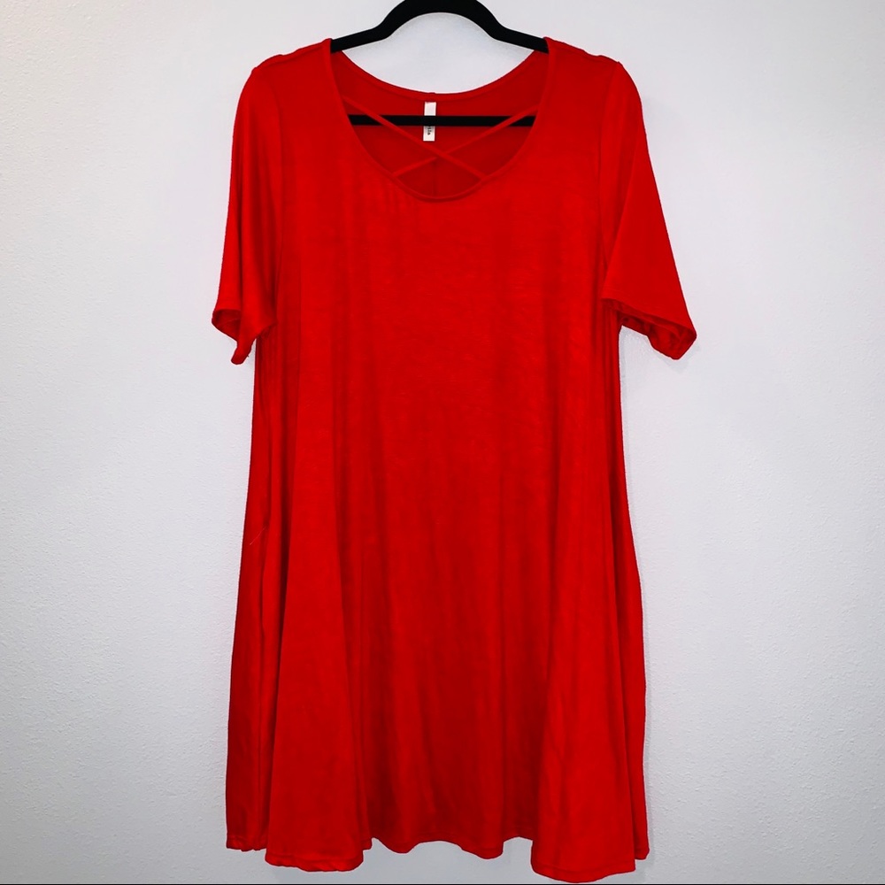 Emetla Plus Size Red Tunic